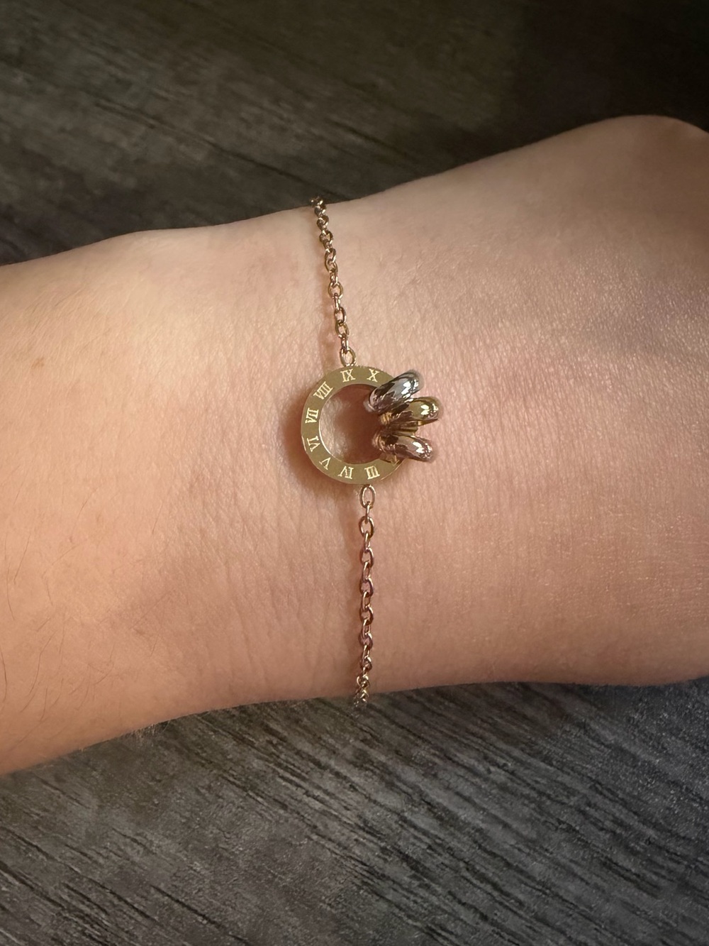Tri Color Roman Numeral Bracelet